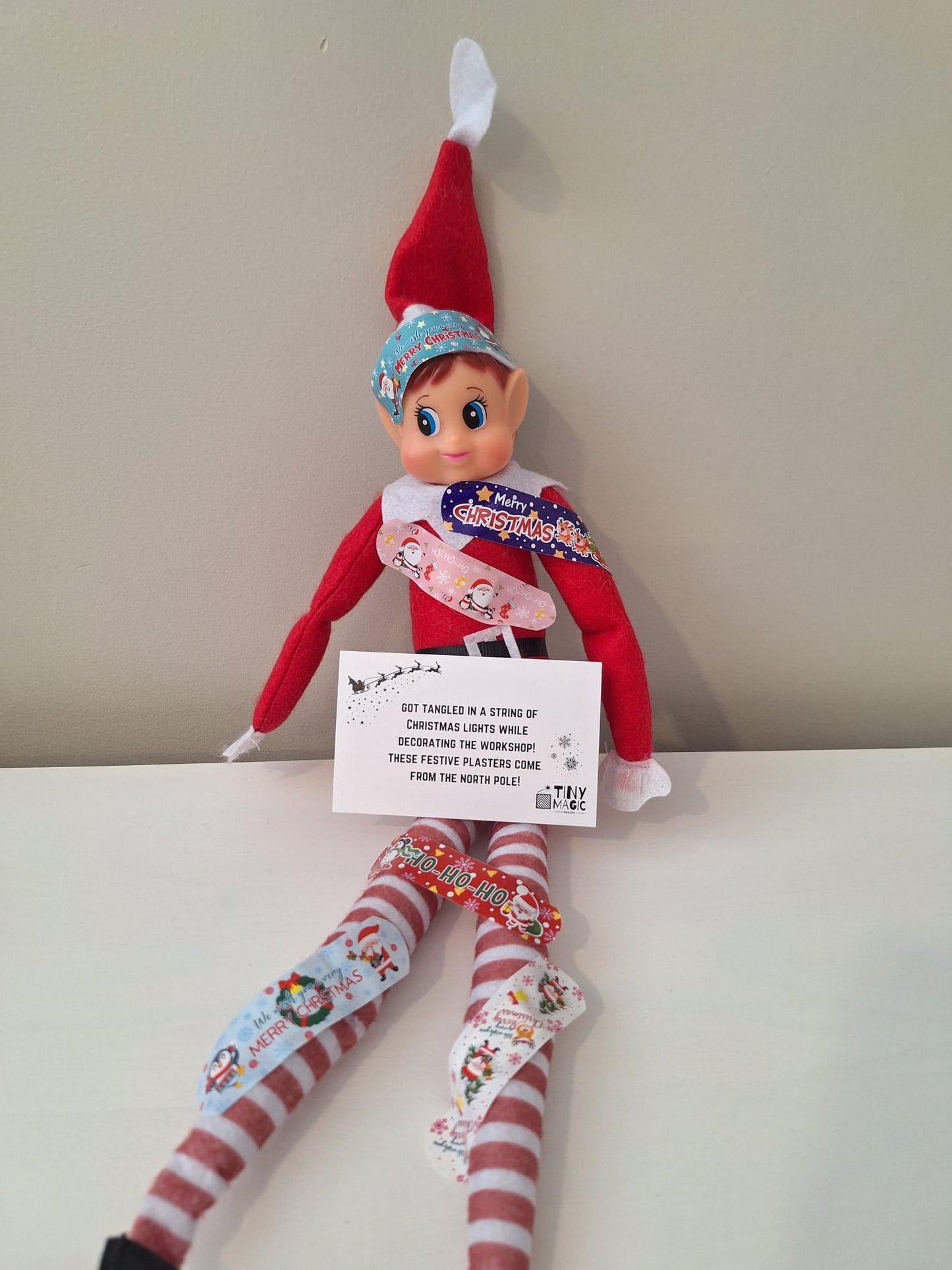 Elf in a Tinsel Tangle – Festive Plaster Fun!